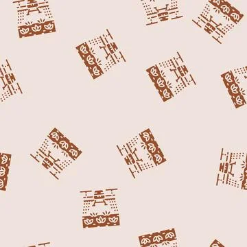 Pest control drone glyph seamless pattern Illustrazione stock