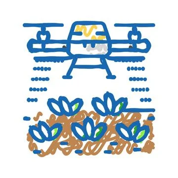 Pest control drone icon doodle illustration Stock Illustration