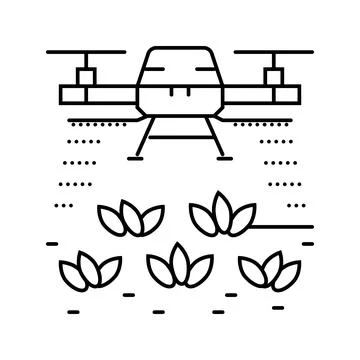 Pest control drone line icon vector illustration Stock Illustration