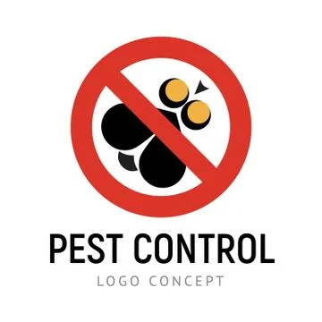 Pest control, exterminators company vector logo template 스톡 일러스트