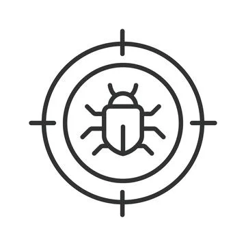 Pest control icon in line design. Pest control, bug, insect, target, detection 스톡 일러스트