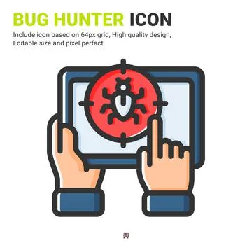 Pest control icon vector with outline color style isolated 스톡 일러스트