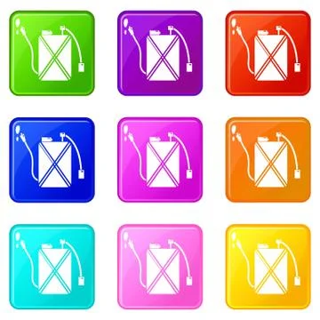 Pest control icons set 9 color collection Stock Illustration