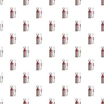 Pest control pressure sprayer tool pattern background Illustrazione stock
