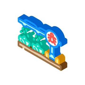 Pest control robot harvests isometric icon vector illustration Stock Illustration