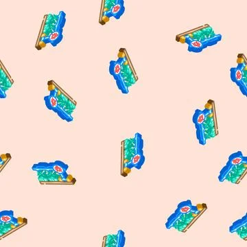 Pest control robot harvests isometric icon seamless pattern Stock Illustration
