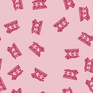 Pest control robot harvests line vector seamless pattern Stock Illustration