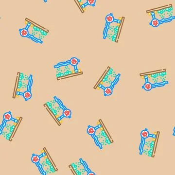 Pest control robot harvests vector seamless pattern Illustrazione stock