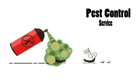 Pest control service banner. Insect aerosol. Anti-bug spray Stock Illustration