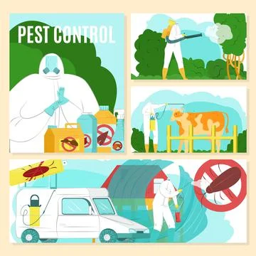 Pest control with spray equipment, vector illustration. Chemical protection from イラスト素材