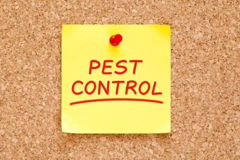 Pest control sticky note 스톡 사진