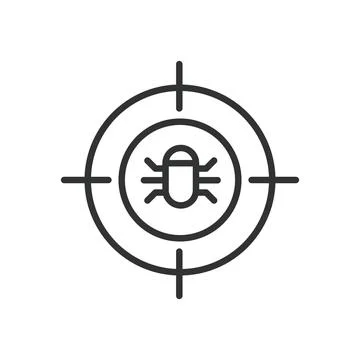 Pest control target icon in line design. pest control, insect, target, bug Illustration