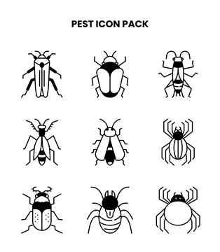 Pest DuoTone Vector Icons Pack Stock Illustration