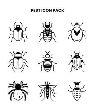 Pest DuoTone Vector Icons Pack Illustrazione stock