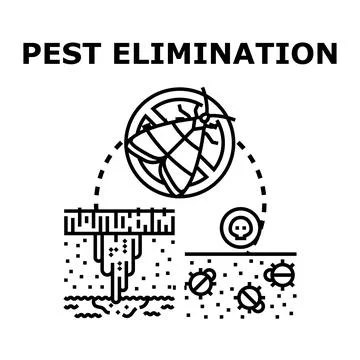 Pest elimination controlling insects and agricultural damage Stock Illustration