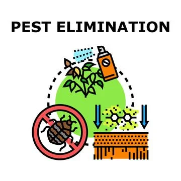 Pest elimination process protecting plants and crops Stock Illustration