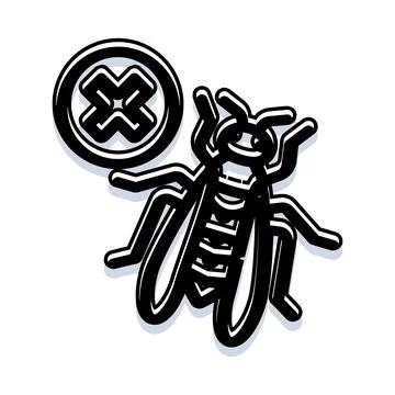 Pest insect control stopping or exterminating flying bugs Illustrazione stock