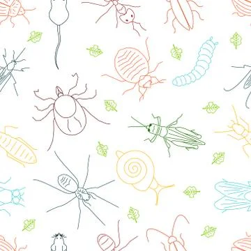 Pest line seamless pattern Stock Illustration