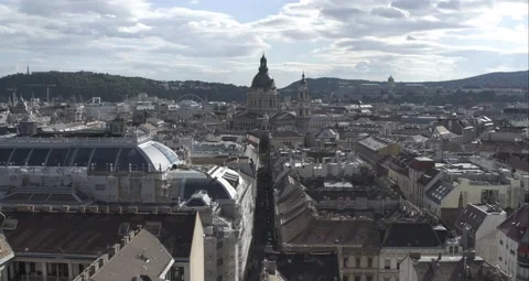 Pest Side of Budapest Downtown Stock Footage 231336699
