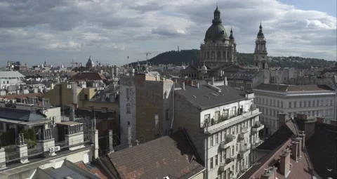Pest Side of Budapest Downtown Stock Footage 231336746