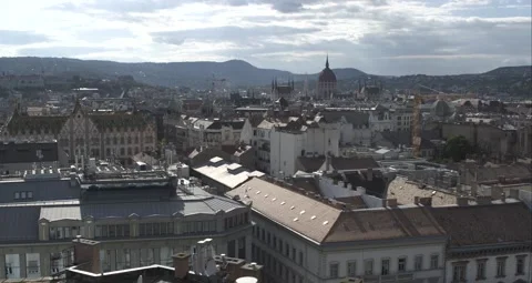 Pest Side of Budapest Downtown Stock Footage 231336752