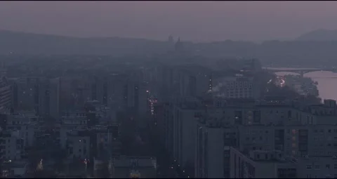 Pest Side of Budapest Downtown Stock Footage 231336827