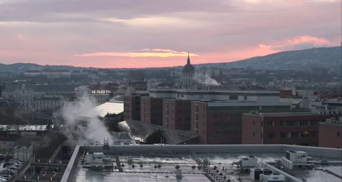 Pest Side of Budapest Downtown Stock Footage 231336830