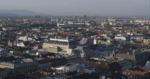 Pest Side of Budapest Downtown Stock Footage 231336895