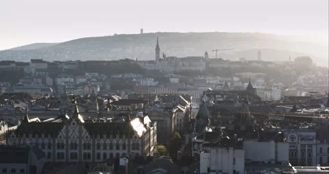 Pest Side of Budapest Downtown Stock Footage 231336899
