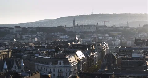Pest Side of Budapest Downtown Stock Footage 231336901