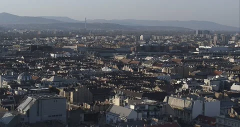 Pest Side of Budapest Downtown Stock Footage 231336916