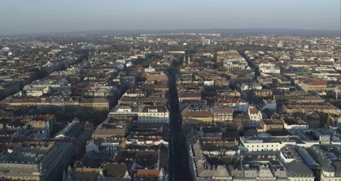 Pest Side of Budapest Downtown Stock Footage 231336958