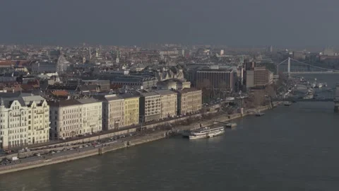 Pest Side of Budapest Downtown Stock Footage 231337067