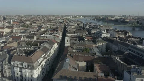 Pest Side of Budapest Downtown Stock Footage 231337421