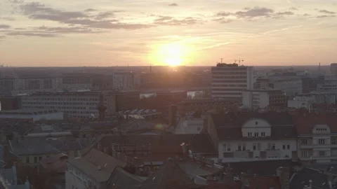 Pest Side of Budapest Downtown Stock Footage 231337488