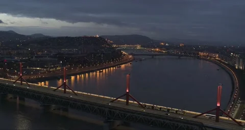 Pest Side of Budapest Downtown Stock Footage 231337590