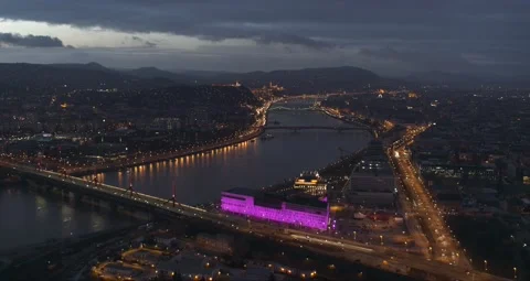 Pest Side of Budapest Downtown Stock Footage 231337614