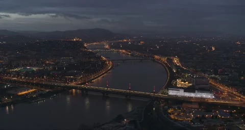 Pest Side of Budapest Downtown Stock Footage 231337647
