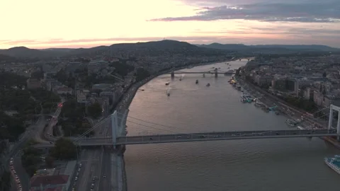 Pest Side of Budapest Downtown Stock Footage 231337798