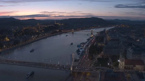 Pest Side of Budapest Downtown Stock Footage 231337803