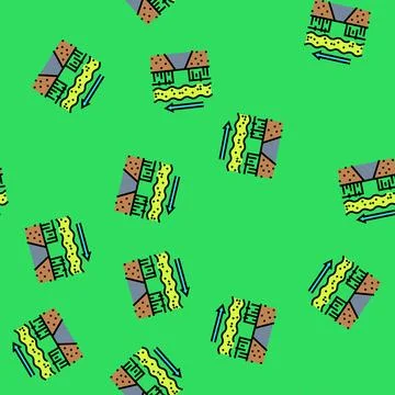 Pesticide drift vector seamless pattern Stock Illustration