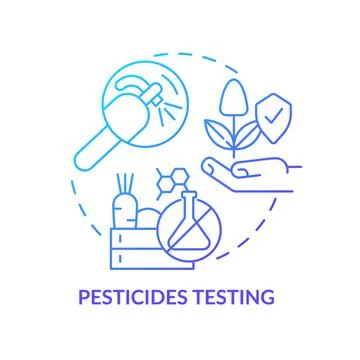 Pesticides testing blue gradient concept icon Stock Illustration