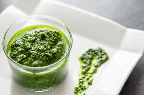 Pesto close up Stock Photos