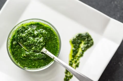 Pesto close up Stock Photos