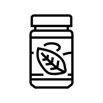 Pesto condiment line icon vector illustration Stock Illustration