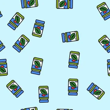 Pesto condiment vector seamless pattern 스톡 일러스트