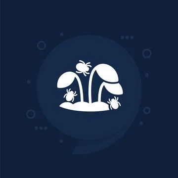 Pests and a plant vector icon Illustrazione stock