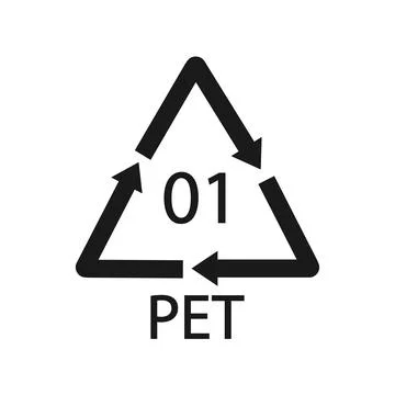 PET 01 recycling code symbol. Plastic recycling vector polyethylene sign. Stockillustratie