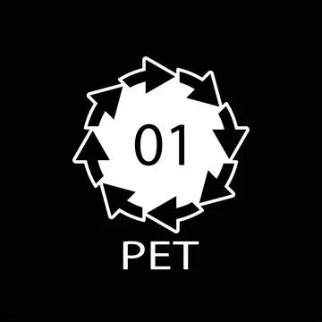 PET 01 recycling code symbol. Plastic recycling vector polyethylene sign. Illustrazione stock