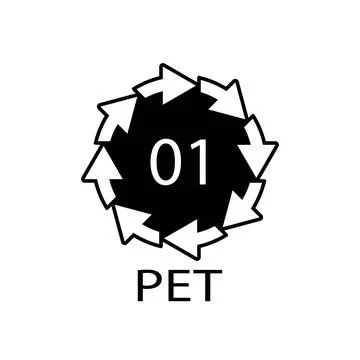 PET 01 recycling code symbol. Plastic recycling vector polyethylene sign. Stock-Illustration